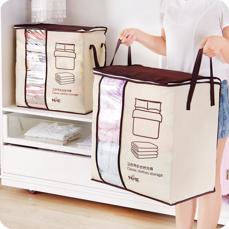 Doorschijnende Kleding Quilt Onder Bed Opbergtas Doek Doos Draagbare Rits Quilt Organizer Home Slaapkamer Organizer