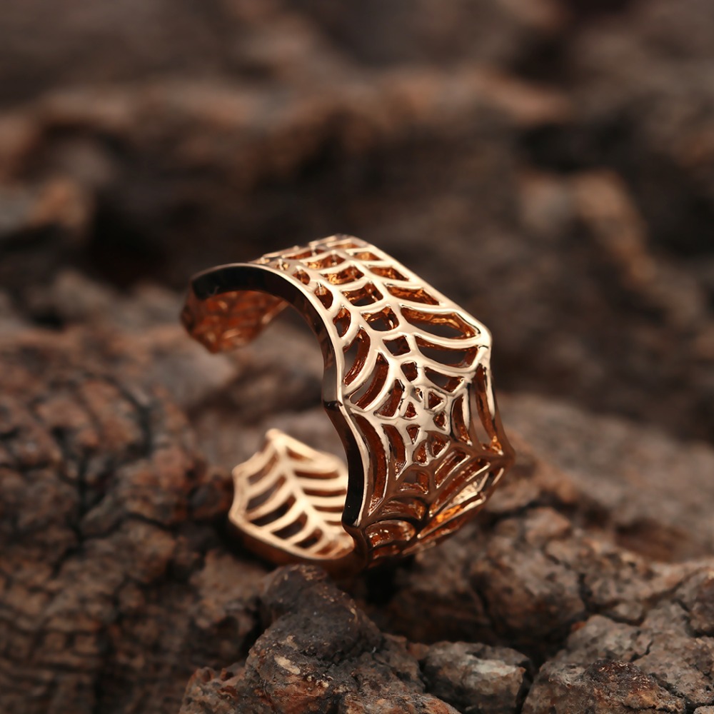 Todorova Resizable Spiderweb Ring Vintage Open Hollow out Spinneweb Ringen voor Vrouwen Steampunk Accessoires