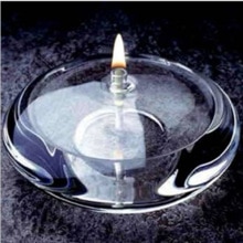 Lampe de Table en verre avec vraie flamme, huile de cheminée Bio, décoration de la maison: 5.5 X 5.5 CM