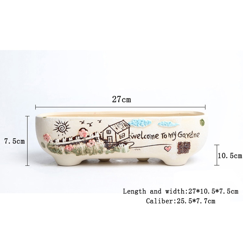 Hand-painted Ceramics Fleshy Flower Pots Garden Planting Supplies Succulent Planter Pot Desk Office Decoration Ornament