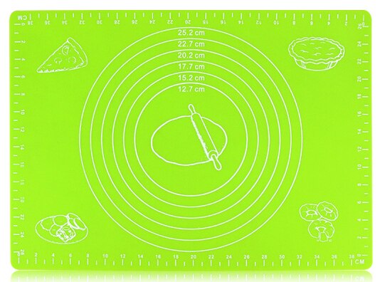 Mat For Rolling Dough Non-Stick Silicone Pastry Board Non-Slip High Temperature Resistance With Size Pattern Fondant Baking Tool: 70x70 Green