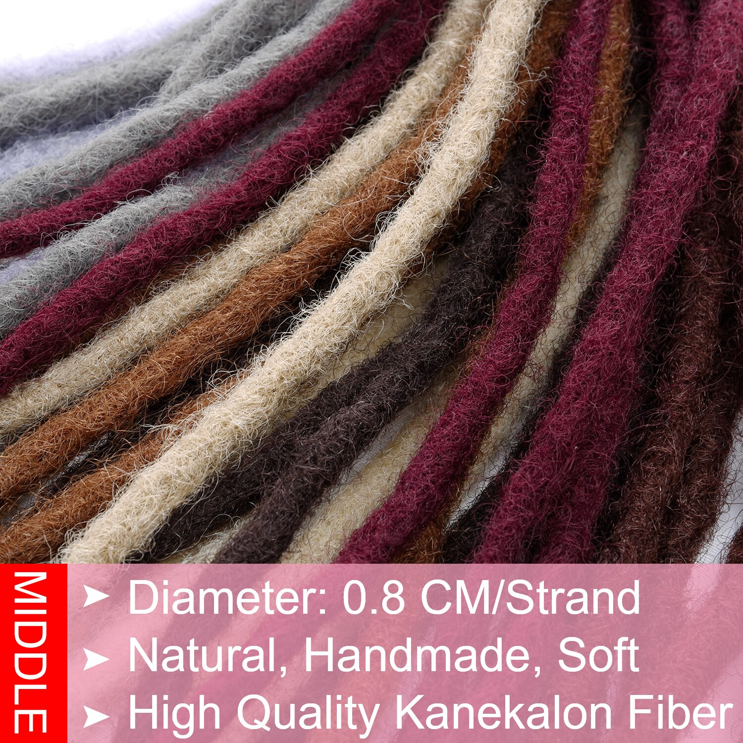 6inch Handmade Dreadlocks Extensions Men's Dread Reggae Hair Hip-Hop Style 10Strands/Pack Synthetic locks Hair