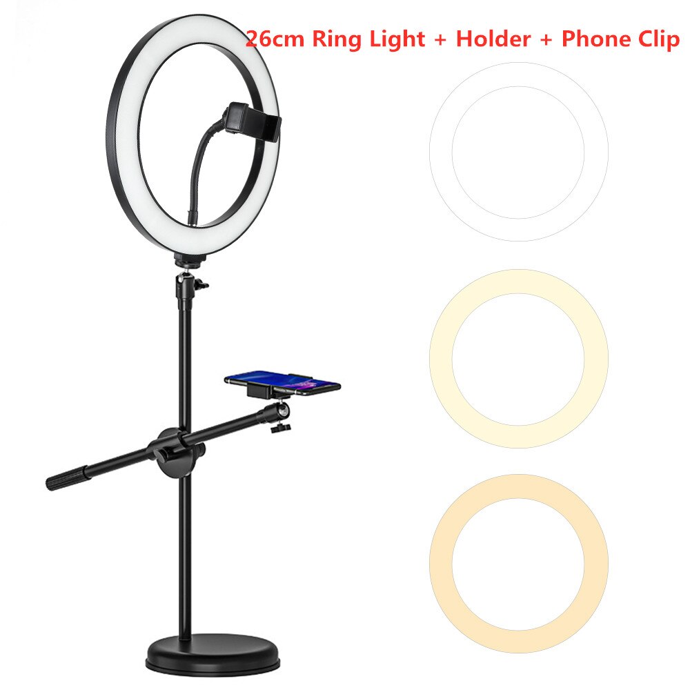 Dimmbare LED Ring-Licht Mit Einbeinstativ Halterung Telefon Halfter Für NäGel Kunst Video Live Tiktok Fotografie Beleuchtung Stehen: art D