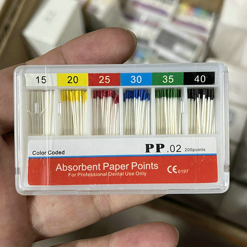 Dentaire 02 Points de papier absorbant, annulation des racines, endodontie, pointes en fibres de coton, produit de dentiste, tailles mixtes: 2