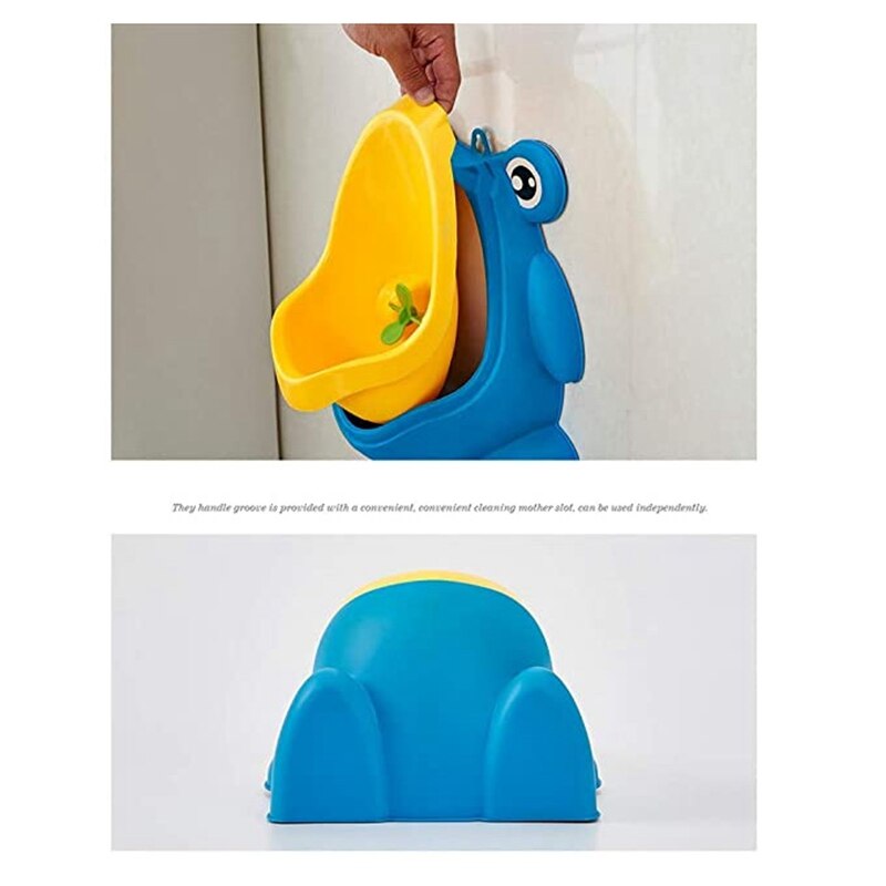 Frog Pee Training,Cute Potty Training Urinal for Boys with Funny Aiming Target,Urinals for Toddler Boy (Blue)