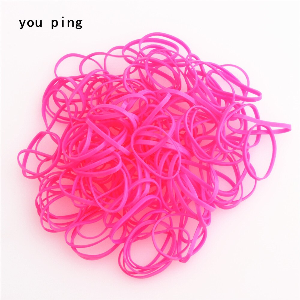 901 Pink Rubber Band Elastic Rope Women Girls child Tie Hair Styling Tools Students School Supplies: Pink