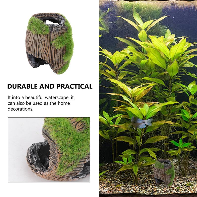 1pc aquariumdecoratie hars simulatie vat schuilplaats aquarium decoratie