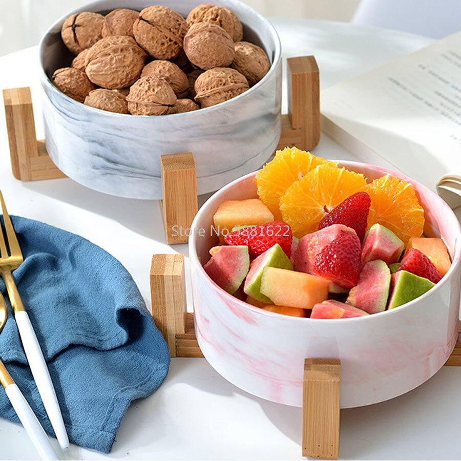 Vajilla de cerámica marmoleada para ensalada, cuenco de fruta, sopa, de boda, vajilla de porcelana, cuenco/plato para ensalada de arroz