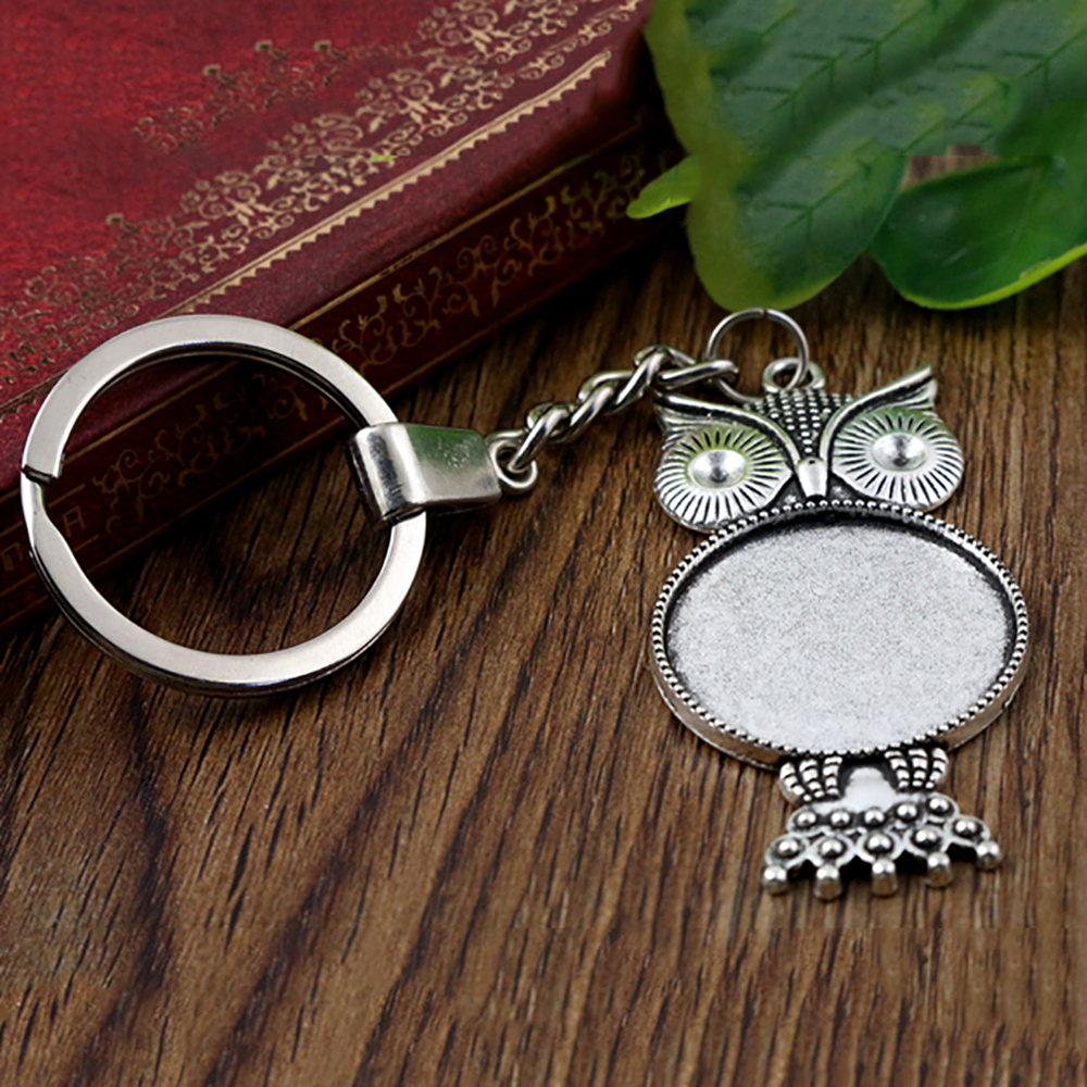 Nowe mody brelok wewnętrzny rozmiar 25mm Cabochon baza ustawienie wisiorki DIY mężczyzn biżuteria brelok robić kluczyków robić samochodu uchwyt molościeniowy pamiątka na prezent: A6-20-SG