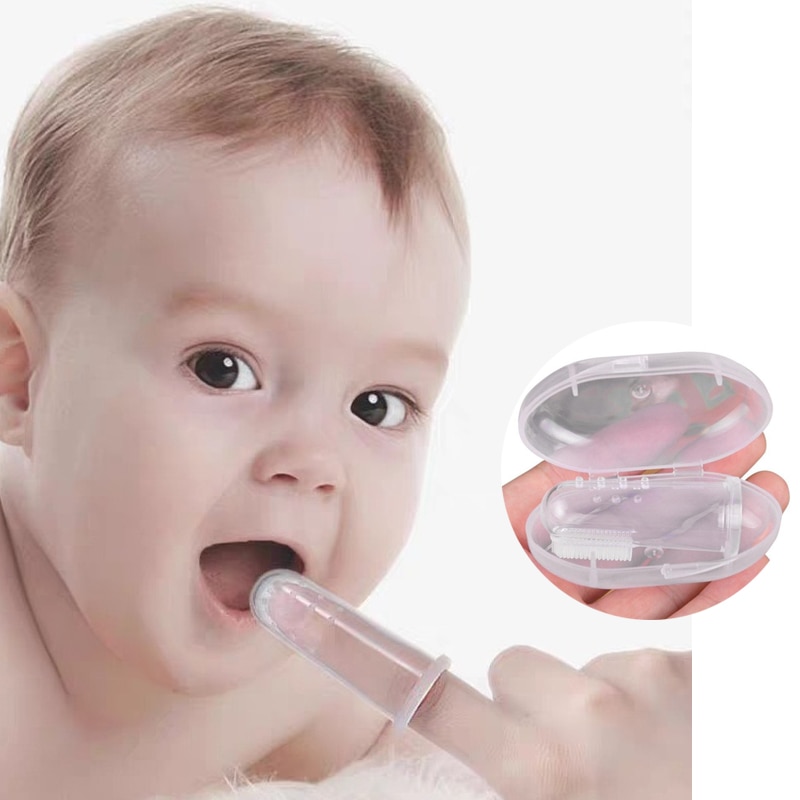 Baby Thumb Cover Toothbrush Food Grade Silicone Finger Toothbrush Newborn Tongue Coating Cleaning Brush Infant Dental Care