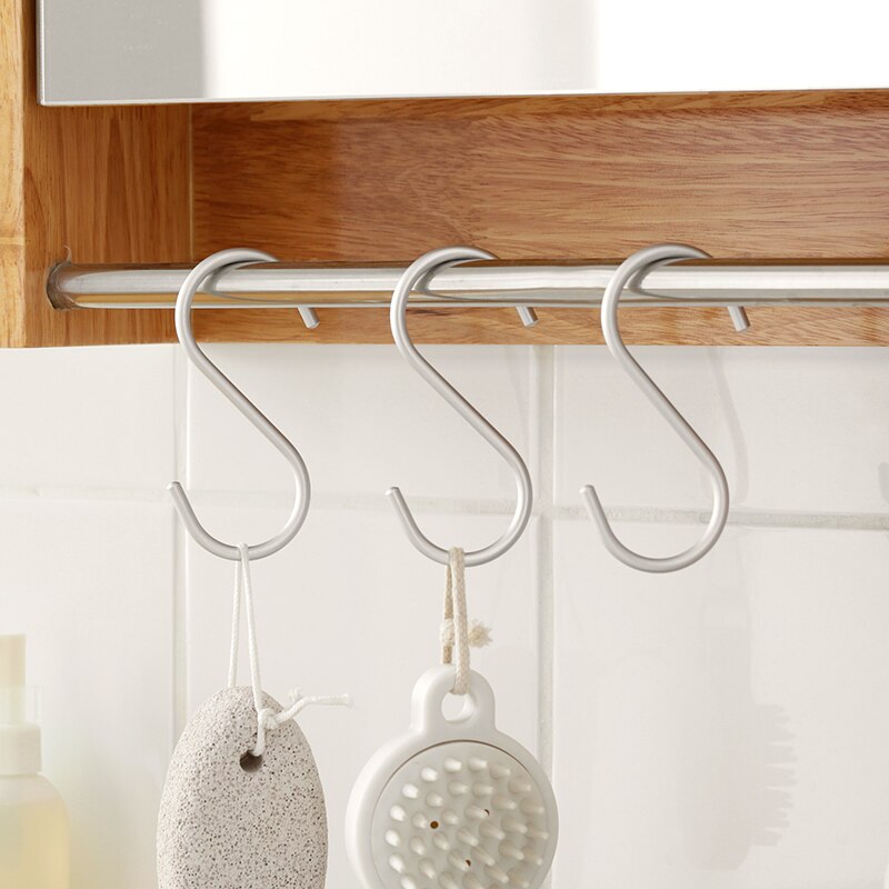 S type Haak, rvs Keuken, multifunctionele Muur Deur, Terug Garderobe, Metalen nail gratis haak, bloempot, Reling Haak