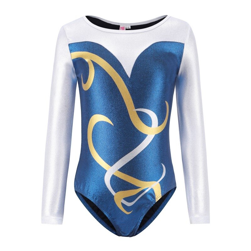 Costumes de danse à manches longues de gymnastique pour filles, léopards à rayures, Costumes de Ballet pour enfants: L / 8