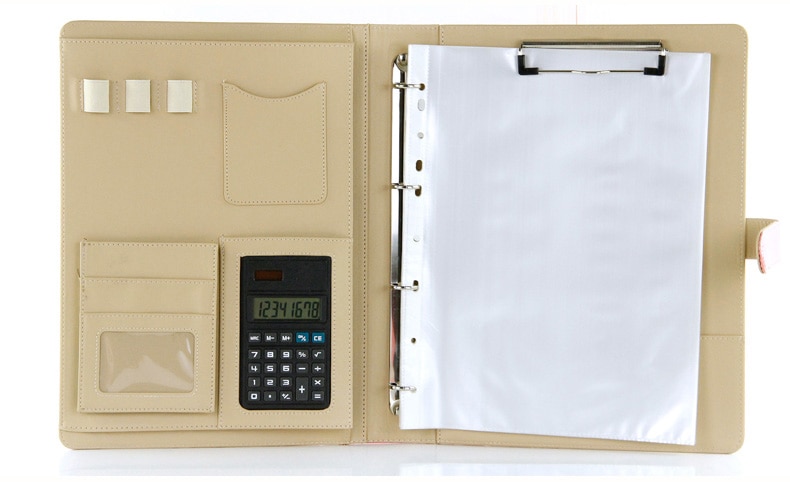 Multifunctionele map  a4 ,  pu-lederen documentenmappen met 4- ringen in briefformaat. voor documentenmappen van 8.5 x 11 inch.