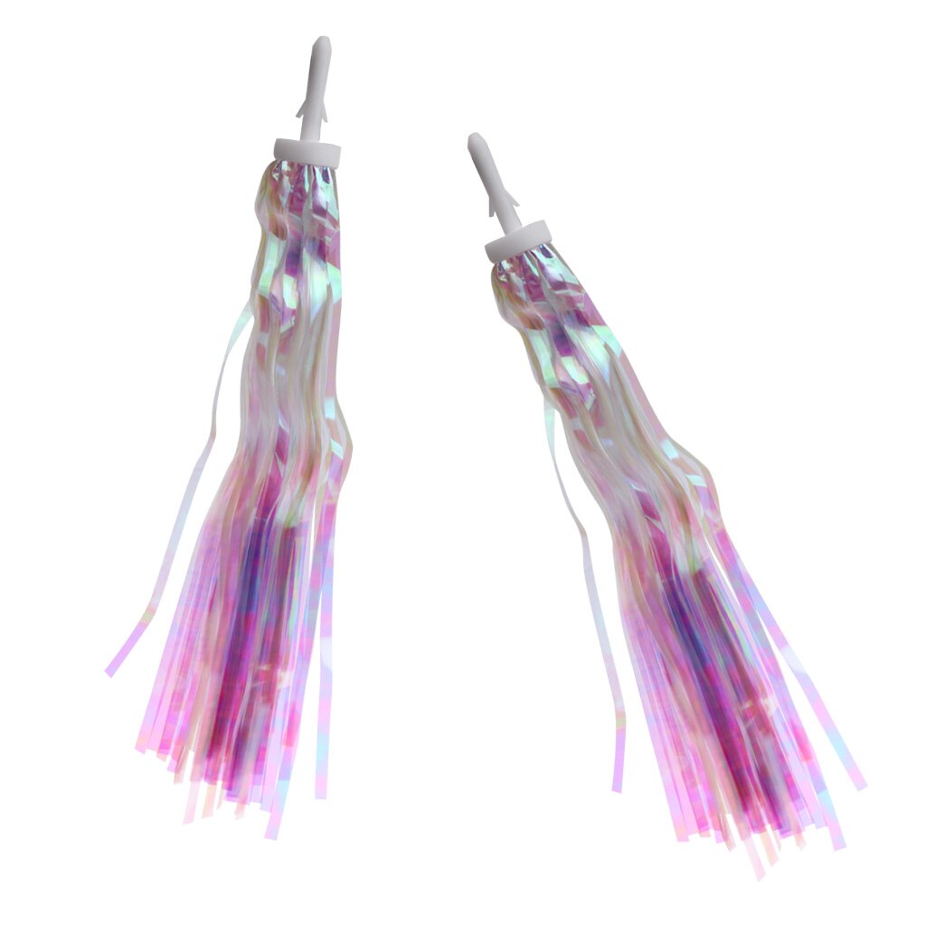 2Pcs Sparkly Tinsel Streamers Bike Bicycle Tricycle Streamers Handlebar Grips Decoration Tassels Kids Girls Boys