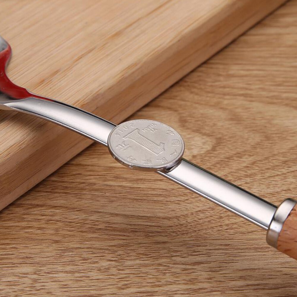 1Pcs Spatula with Wooden Handle Stainless Steel Kitchenware Set Household Spoon Kitchen Gadget Stainless Steel Frying Shovel