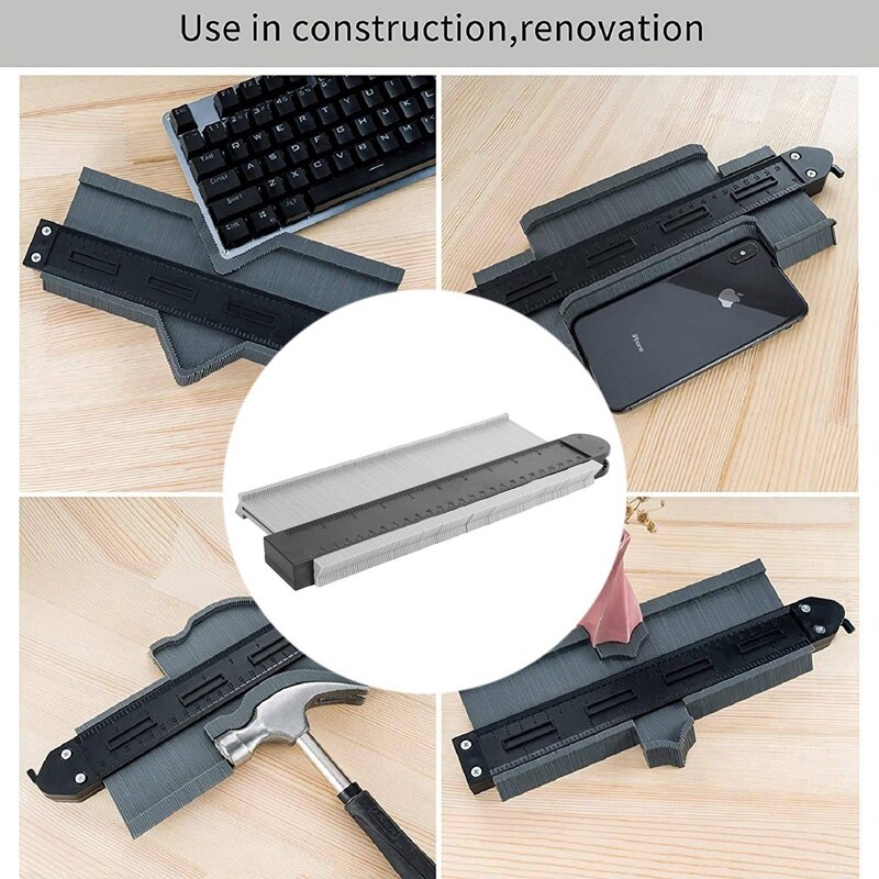 1Pcs 10Inch Contour Gauge Measure Ruler Contour Duplicator for Precise Measurement Tiling Laminate Wood Marking Tool