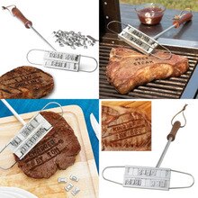 Vlees BBQ Branding ijzer met 55 verwisselbare letters persoonlijke steak Barbecue BBQ Tool
