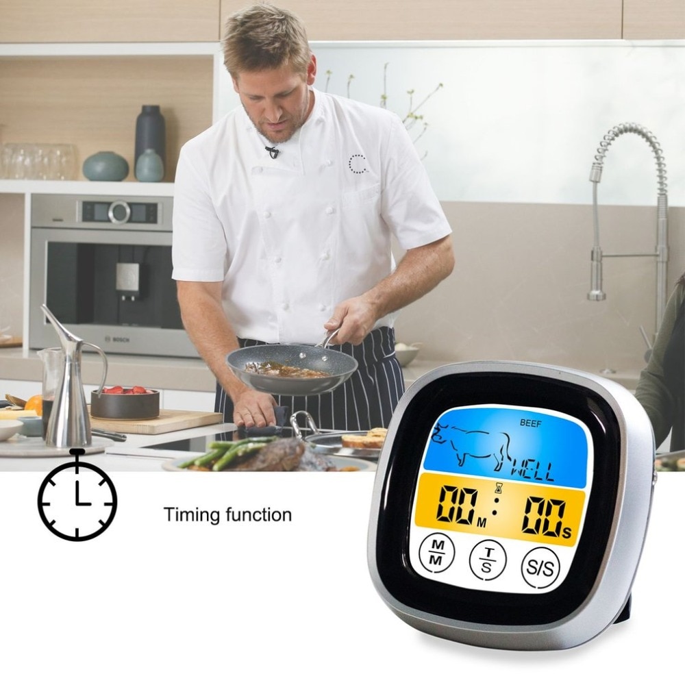 Food Cooking BBQ Thermometer With Six Probes and Timer For Oven Meat Grill Free App Control