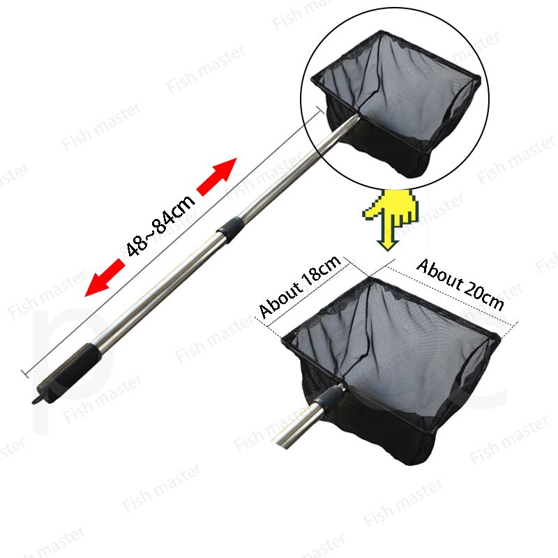 Pool Leaf Cleaning Net Skimmer+Telescopic Pole Detachable For Spa Koi Fish Pond Lightweight Easy-to-use Cleaning Tool: 20X18cm