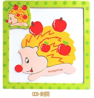 Holzspielzeug 3D Magnetische Puzzle Holz Baby Spielzeug Tiger/Bär Frosch Cartoon Tiere Kühlschrank Magnet Pädagogisches: Hedgehog