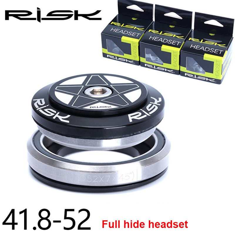 Risk indbygget full hiden cykelheadset dobbelt leje vandtæt 28.6/41.8-52/30 eller 39.8mm til lige eller kegle forgaffel