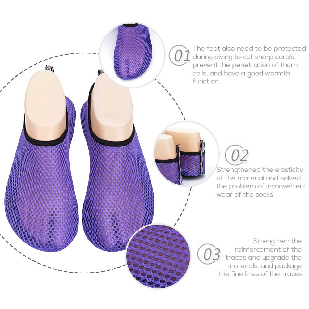 1 Pair Water Shoes Non-Slip Aqua Socks Quick-Dry Outdoor Sports Lightweight Swim Shoes for Men Women Beach Swim Surf
