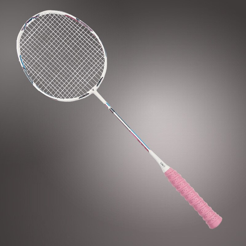 Duplo colorido raquete de badminton carbono puro ultra leve único pacote para iniciante estudante badminton raquete lj3027jxd: PINK