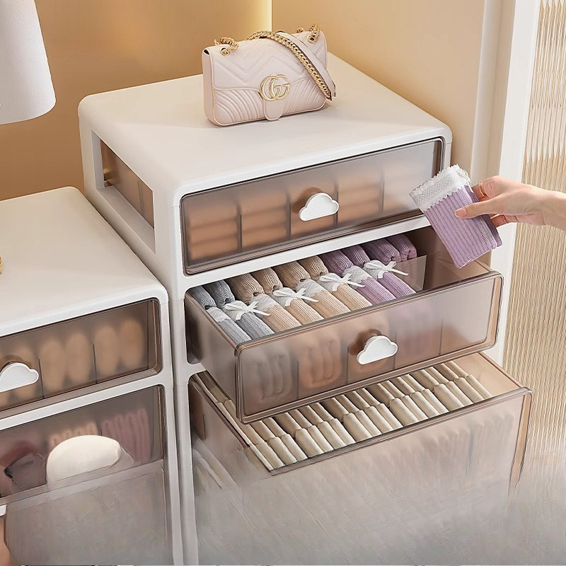 Underwear and underwear storage box, dedicated for storing socks and close fitting clothing, bra three in one storage box