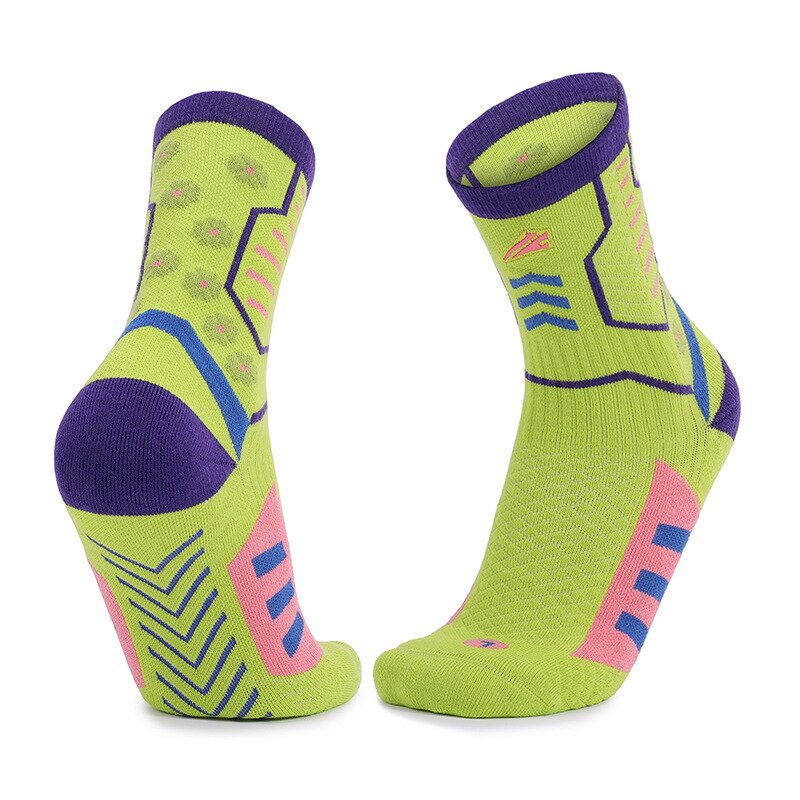 1 para skarpety rowerowe zakolanówki skarpetki skarpety męskie skarpetki damskie skarpetki koszykarskie skarpety robić biegania skarpety sportowe skarpety piłkarskie: zielony