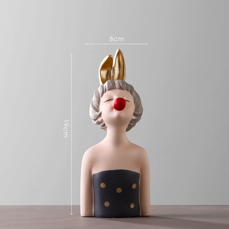 Estatua de chica nórdica para decoración del hogar, escultura de resina moderna para oficina y sala de estar, figuritas decorativas para interiores, accesorios de decoración del hogar: A