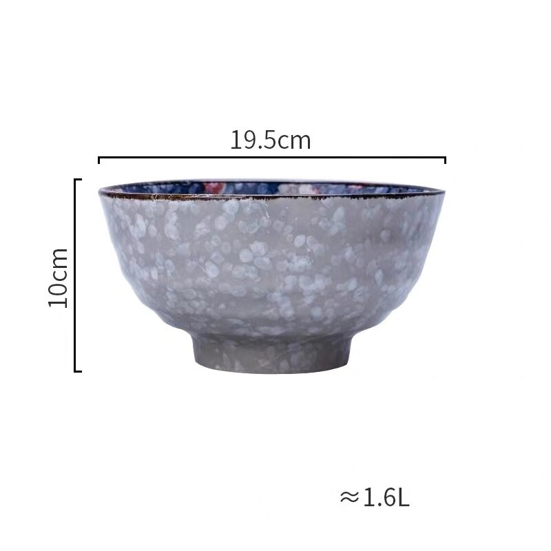 Japanse postorale keramische westerse borden visbord schotel rijst soep kom lepel set sushi servies: 7.7 inch soepkom