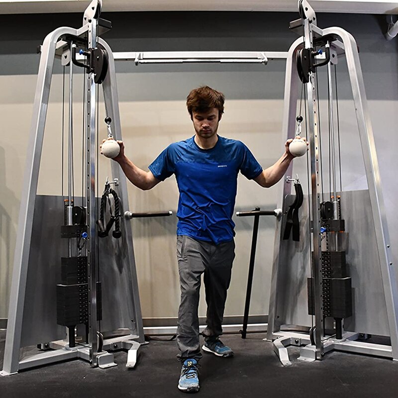 1 paio di sfere da arrampicata in legno 7/8/10CM tiro su formazione manopole arrampicata su roccia allenatore di mazze allenamento palla di cannone