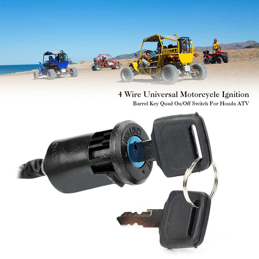 Interrupteur d'allumage de moto + clés, accessoires de Scooter adaptés au Quad Dirt Bike pour ATV marche/arrêt, pièces de rechange universelles en plastique