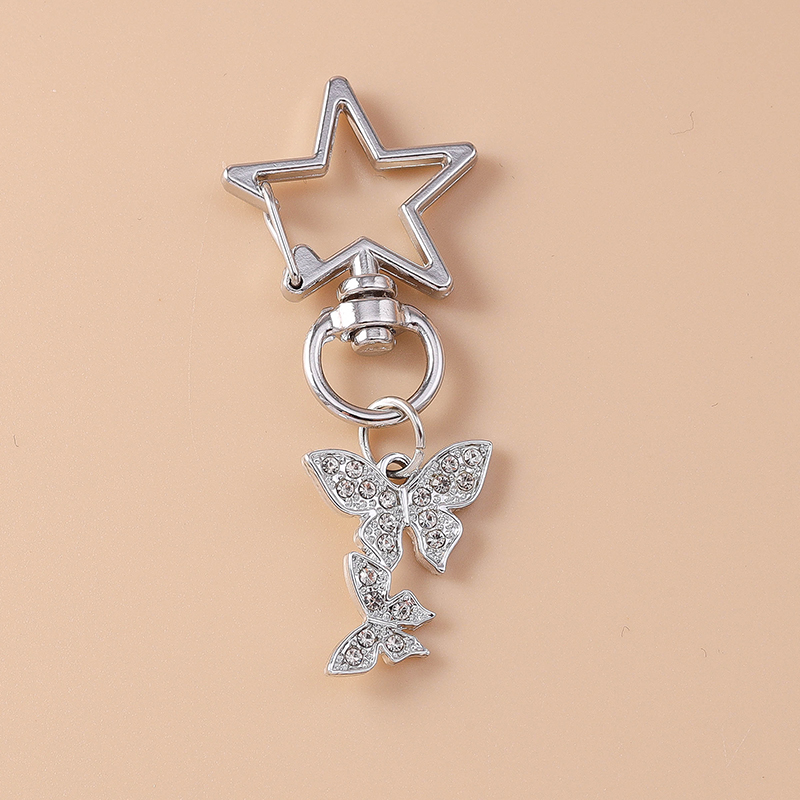 Lindo llavero de corazón de amor de Metal llavero de perla para mujer chica bolso colgantes DIY accesorios de joyería hechos a mano: Gris