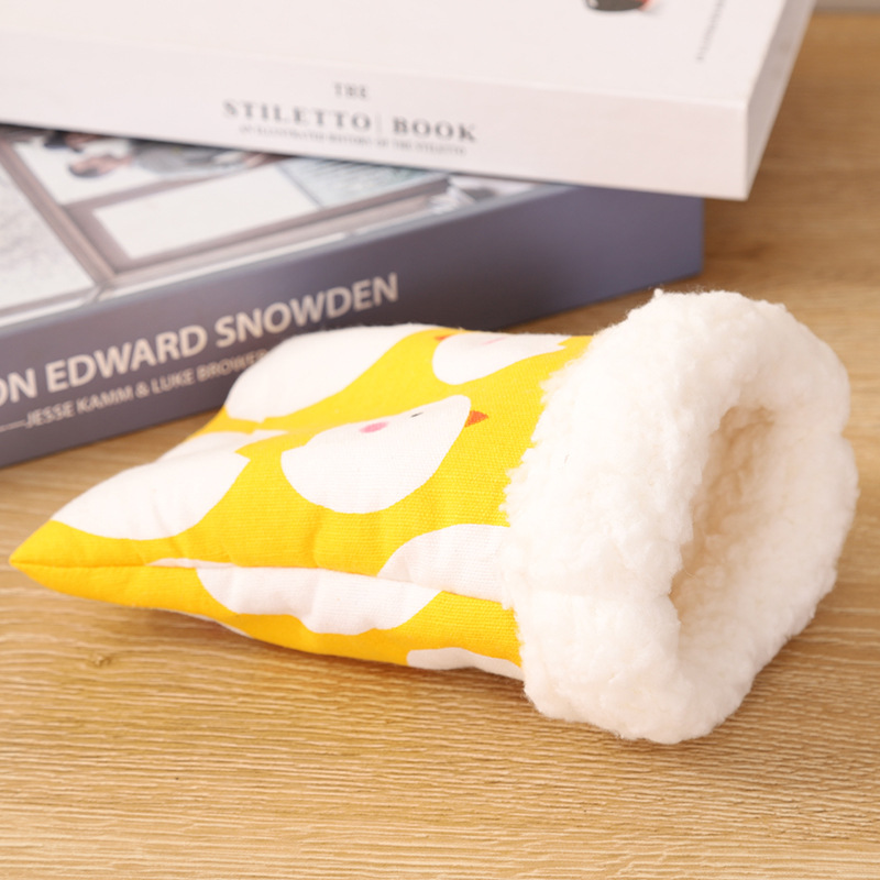 Casa carina Caviale d'India Furetti Amaca per piccoli animali Accessori per gabbie per furetti Letti Inverno caldo Tappetino per cincillà Casa per criceti: M / giallo