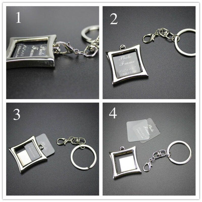 Creatieve Metaallegering Insert Foto Fotolijst Split Leuke Sleutelhanger Sleutelhanger Diy Liefde Valentijnsdag