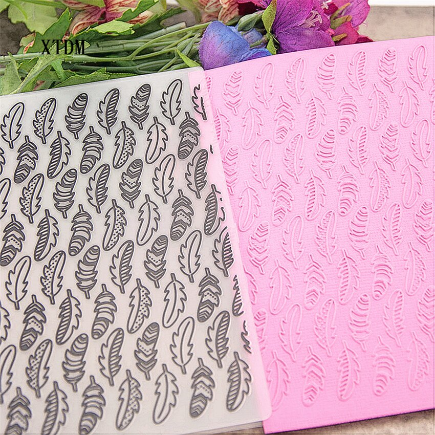 plastic feather template village craft card making paper card album wedding decoration clip Embossing folders