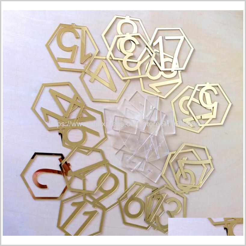 Tafel Nummer Borden Voor Bruiloft Party Decor, Zilver Of Goud Acryl Nummer, Romeinse Cijfers Geometrische Middelpunt