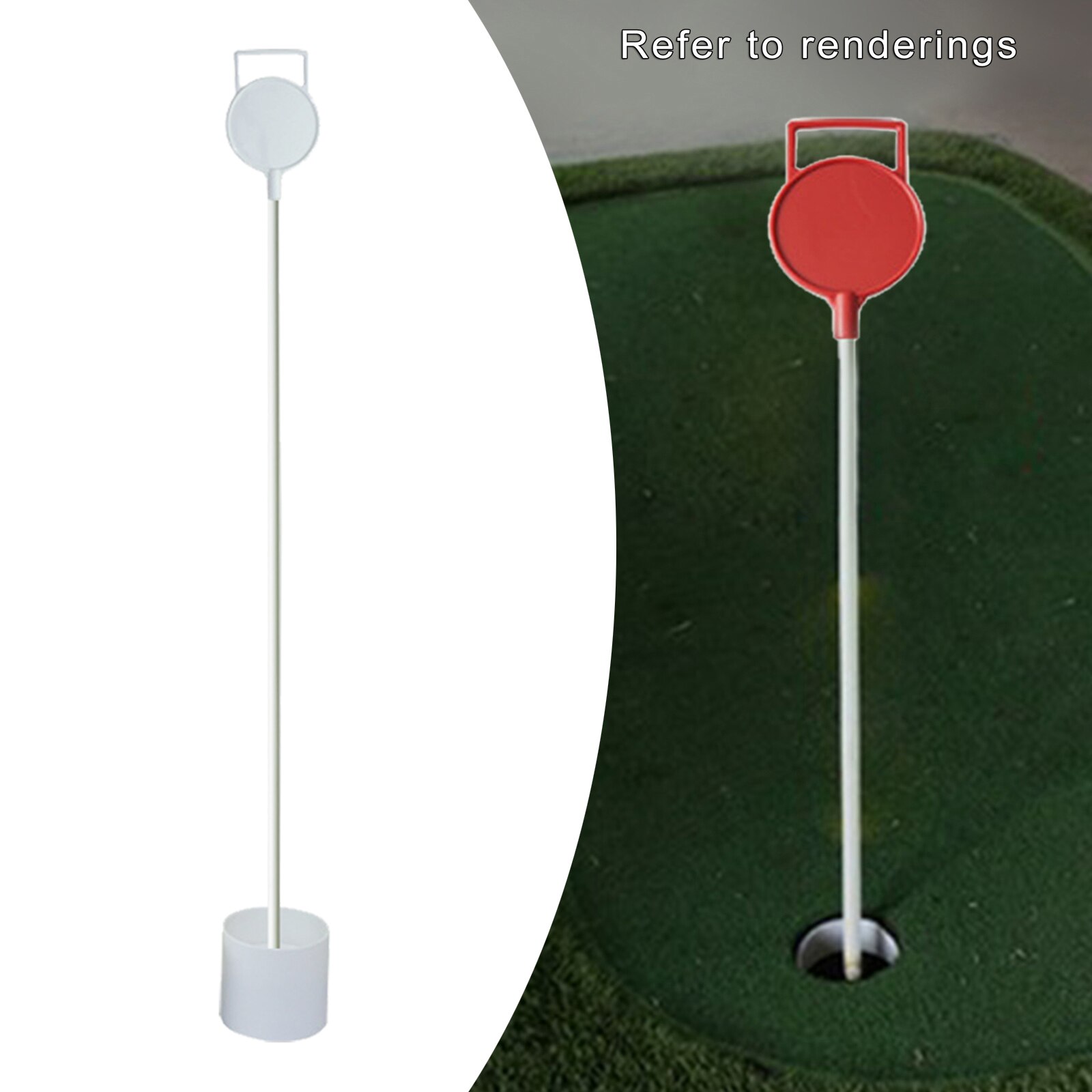 Portable Golf Flagstick Golf Practice Hole Cup Putting Green Flag Golf Pin Flagpole for Yard Garden Indoor Outdoor Golf Training: white