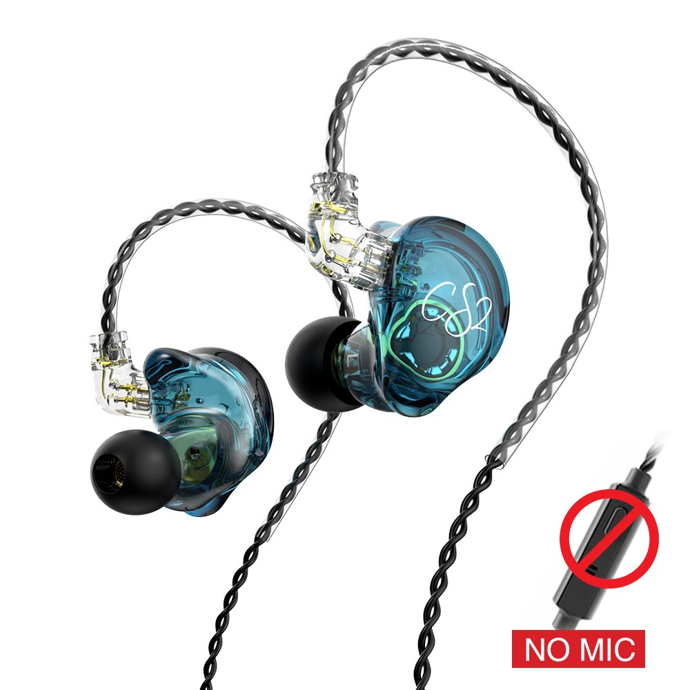 Trn - cs2 dynamic in-ear-kopfhörer, hifi-musik, sport-iem-ohrhörer, headset mit abnehmbarem kabel , 2- pin-kabel, trn-  mt1 v90 st1 cs1 edx pro