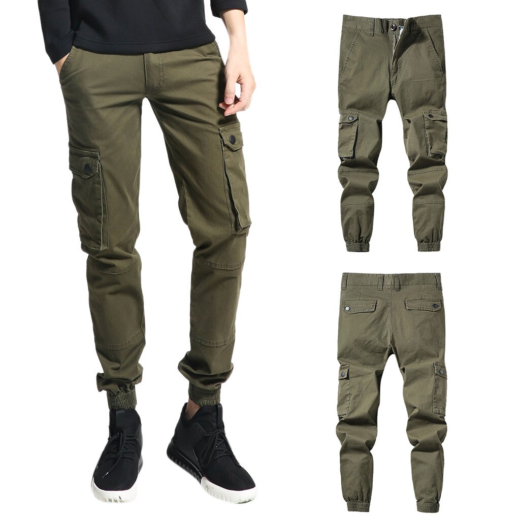 Arbejdstøj herre cool forårssæson fritidsbukser multi-pocket overalls sportsbukser joggingbukser 5.24