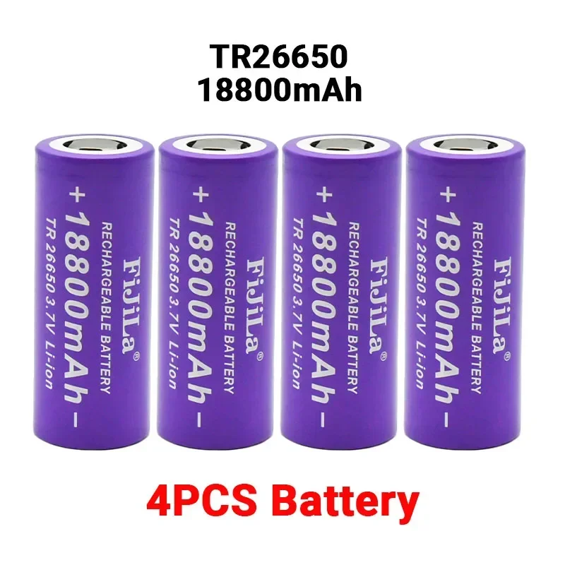 Batería recargable De iones De litio, 26650, 3,7 V, 18800mAh, para lámpara De Poche LED, Torche, acumulador, Chargeur, Nouveauté 26650A: BLANCO