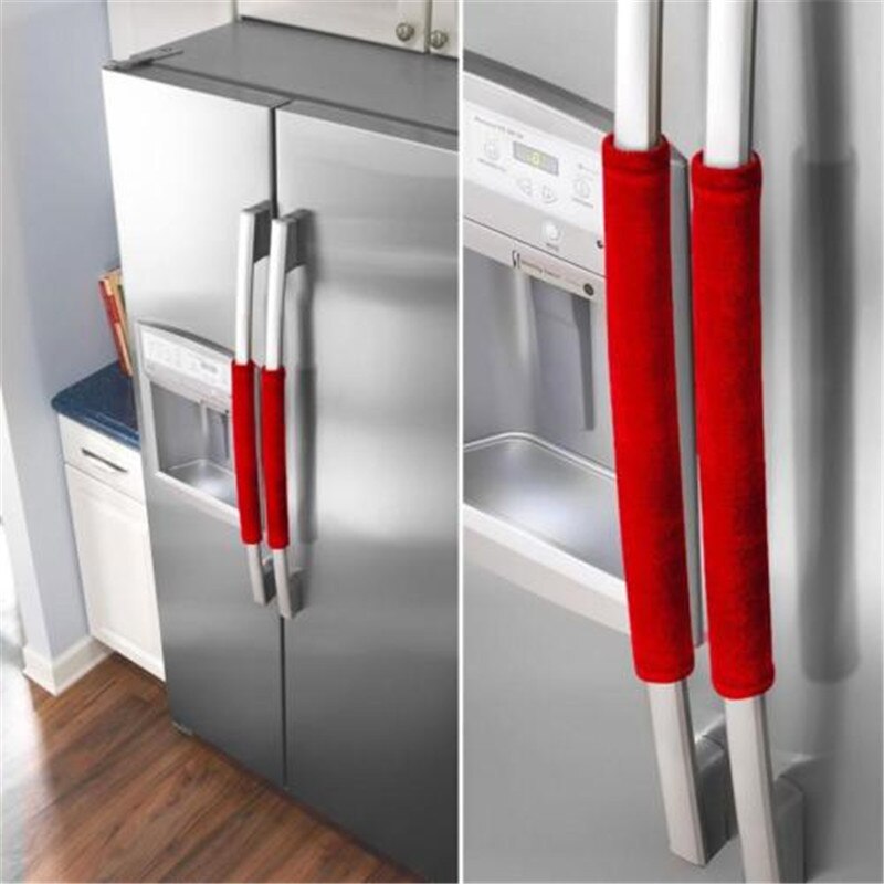 2 uds funda para manijas de electrodomésticos de cocina decoración de manchas puerta nevera horno resistencia al deslizamiento 12*30cm: 3