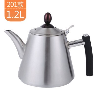 304 stainless steel teapot thickening household flat bottom electromagnetic furnace Kung Fu making tea pot boiler kettle 1.2L: 201