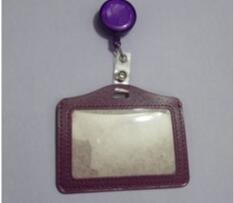 Business Badge Transparent Card Holder Bag PU Women Employee Transparent Card Cover Student PU Leather ID Name Card Holder Bags: Purple