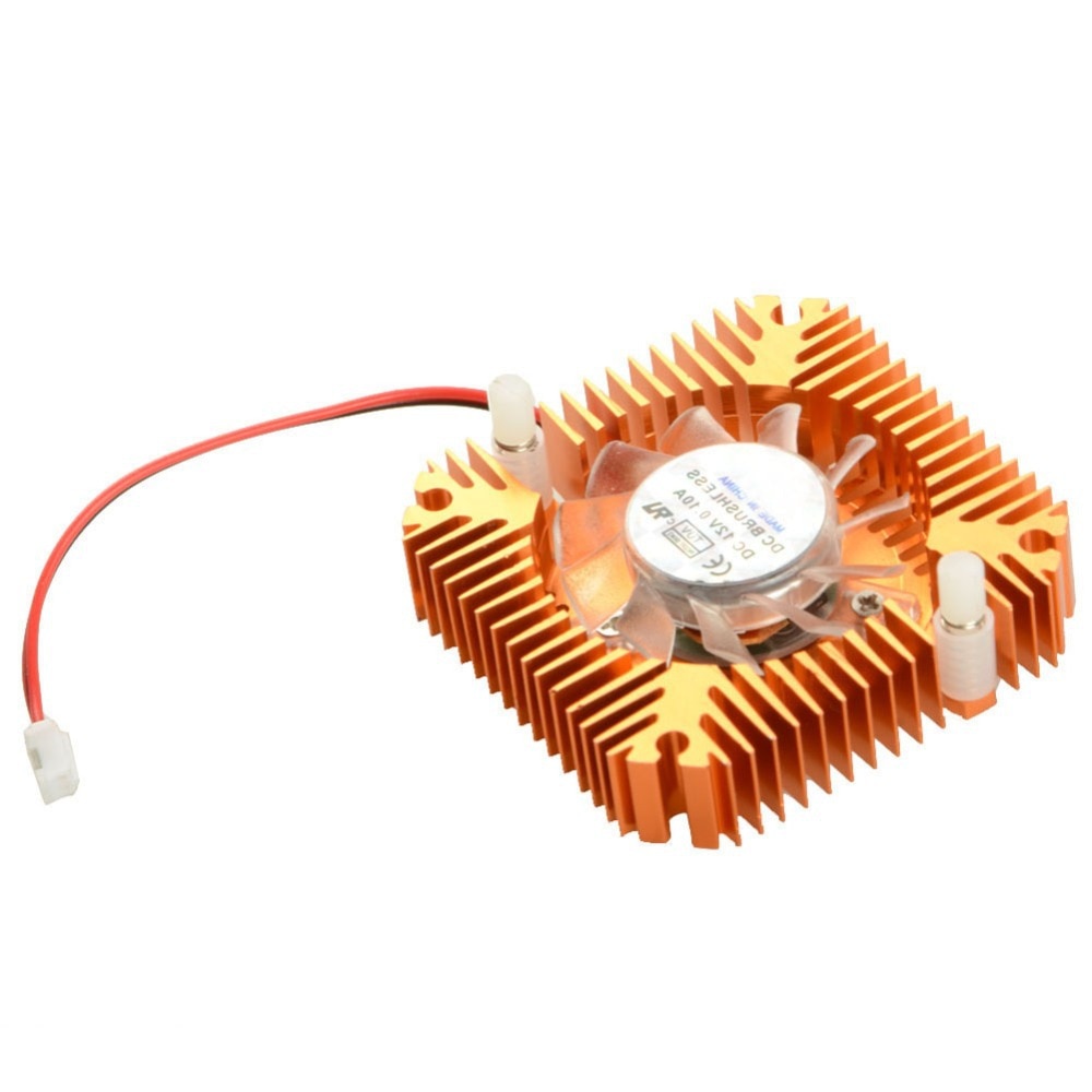 55mm 2 PIN Graphics Cards Cooling Fan Aluminum Gold Heatsink Cooler Fit For Personal Computer Components Fans Cooler
