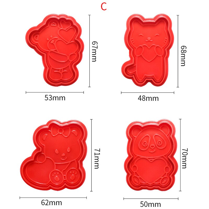 4 pz/impostato palloncino amore stampo per biscotti stampo per biscotti san valentino stampi per biscotti stampo per biscotti in plastica stampo per biscotti