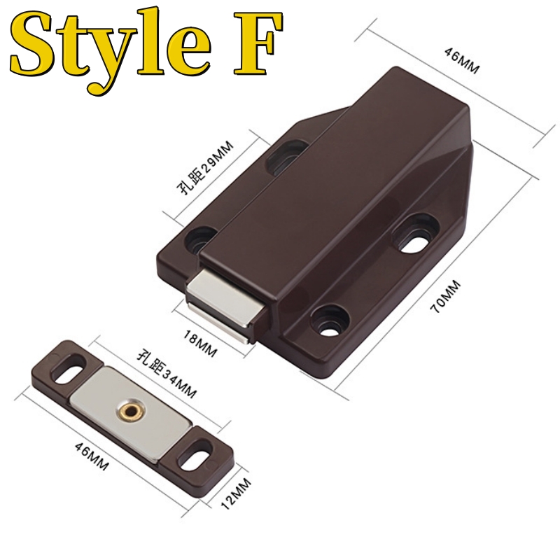 Deur Pusher Zwart Kleur Kast Vangt Magneet Deur Stopt Dichter Magnetische Verborgen Deur Stoppers Demper Buffer Gespen Voor Deuren