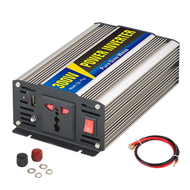 Household Pure Sine Wave Inverter 12V To 110V300W Solar Car Power Converter Eu Plug