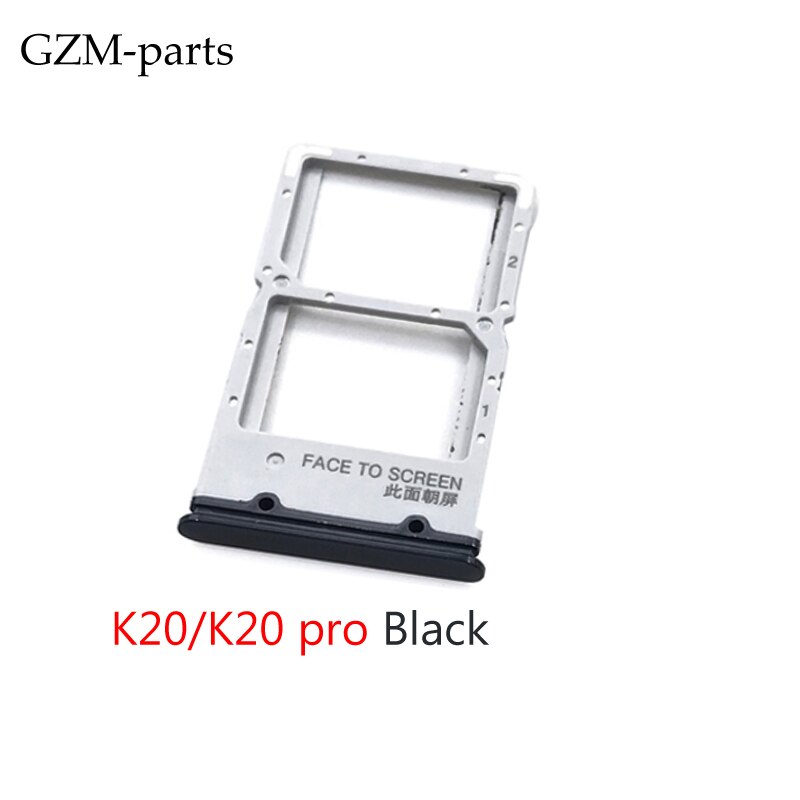 Voor Xiaomi Redmi K20 K20 Pro Mi 9T Sim Card Tray Slot Houder Voor Xiaomi Mi 10 Mi10 Pro Lite: K20 black